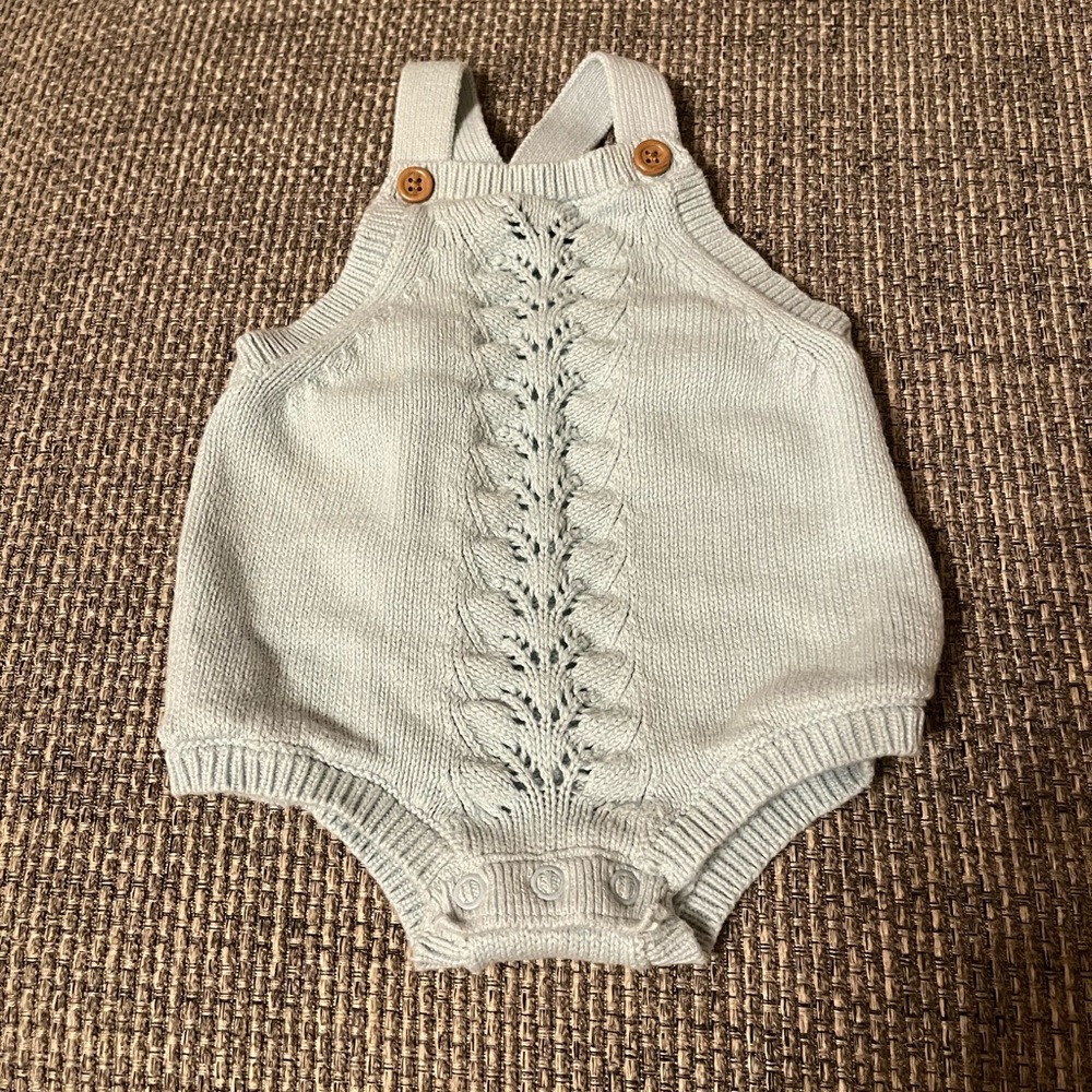 Knit Baby Romper with Button Details